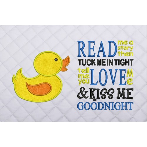 Baby duck applique with read me a story