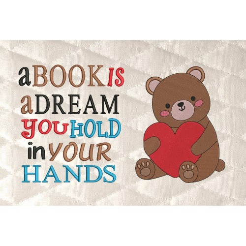 Bear Valentines Day with a book is a dream
