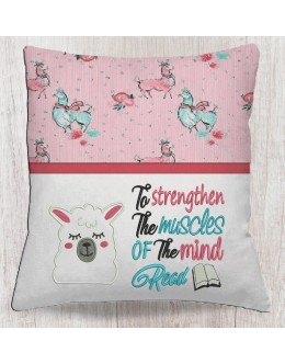 Llama face with To strengthen read reading Pillow