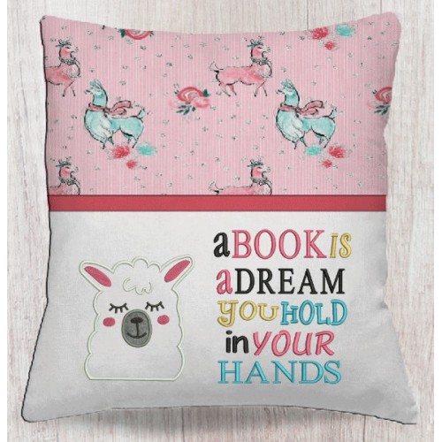 Llama face with a book is a dream read reading Pillow