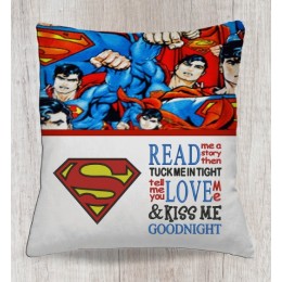 Superman logo with read me a story
