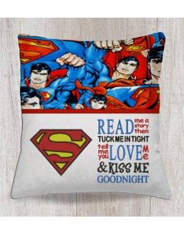 Superman logo with read me a story
