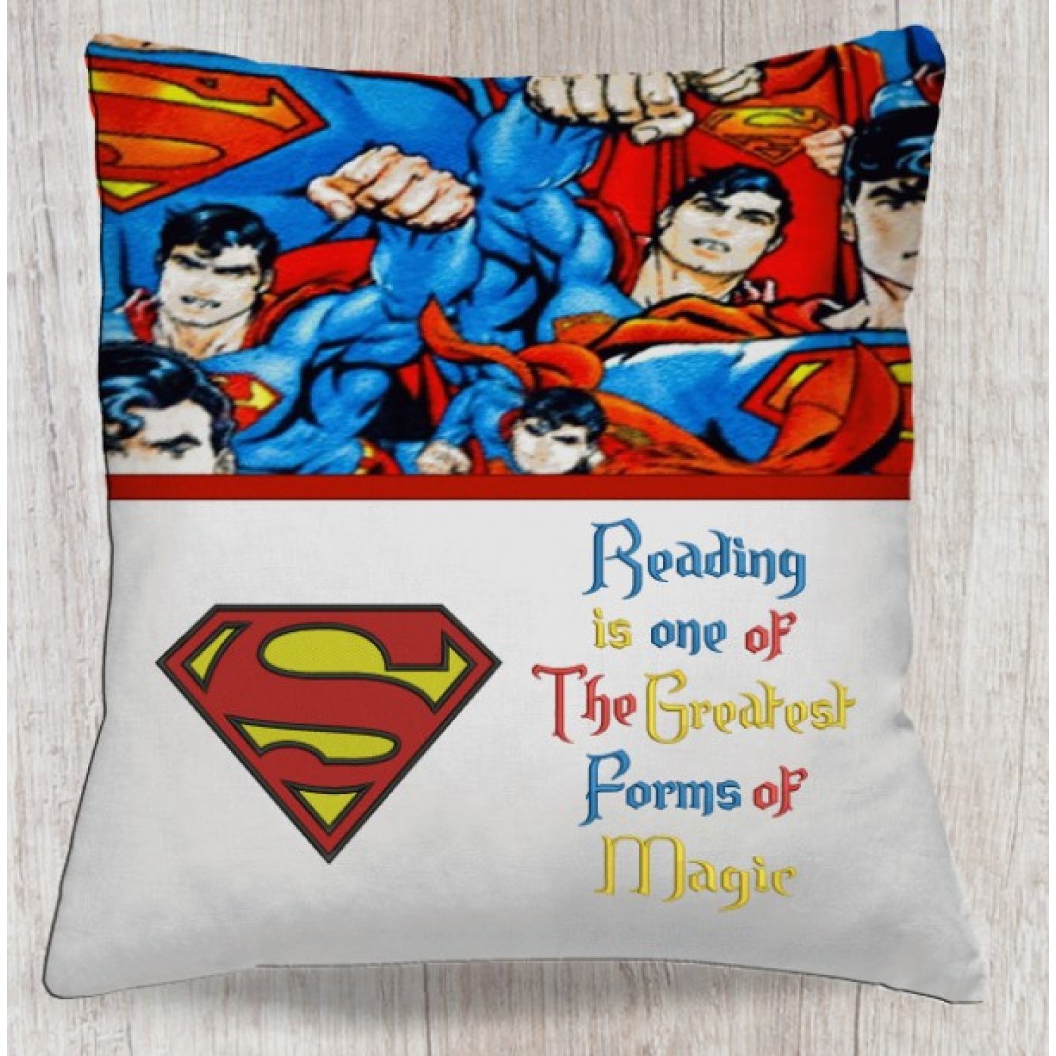 Superman logo with reading is one