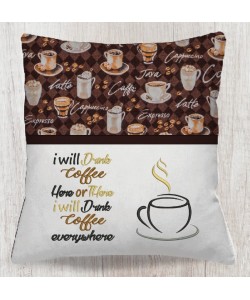 Cup coffee with i will drink coffee embroidery designs