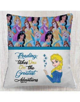 Elsa Frozen with reading takes you reading pillow