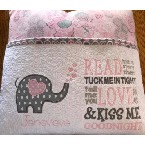 Elephant Hearts with read me a story reading pillow