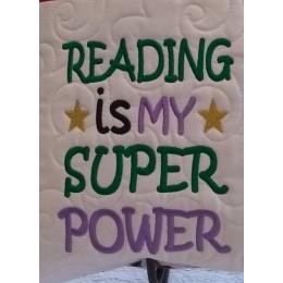 Reading is My Super power Machine Embroidery