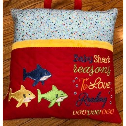 Sharks with Baby Shark Reasons Reading Pillow