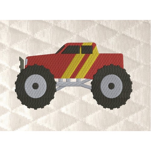 Monster truck embroidery design