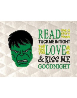 Hulk face with read me a story