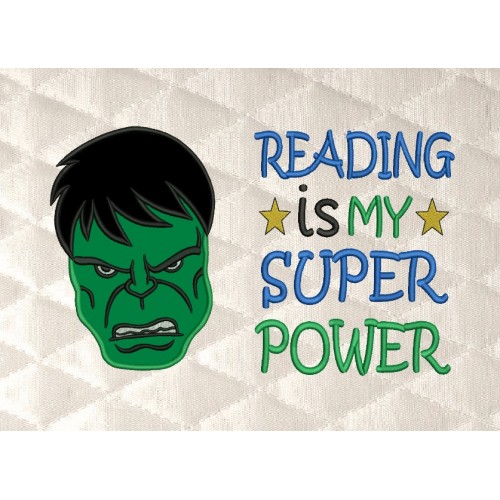 Hulk face with reading is my super power