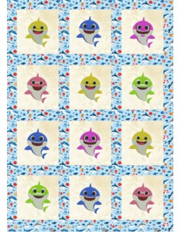 Baby shark family quilt embroidery designs