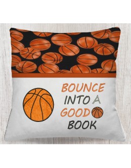 Basketball with Bounce Basketball reading pillow embroidery designs