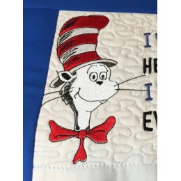 Cat in the hat embroidery design