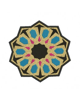 Mug rug Moroccan tiles in the hoop