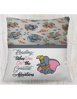 Dumbo with reading takes you reading pillow