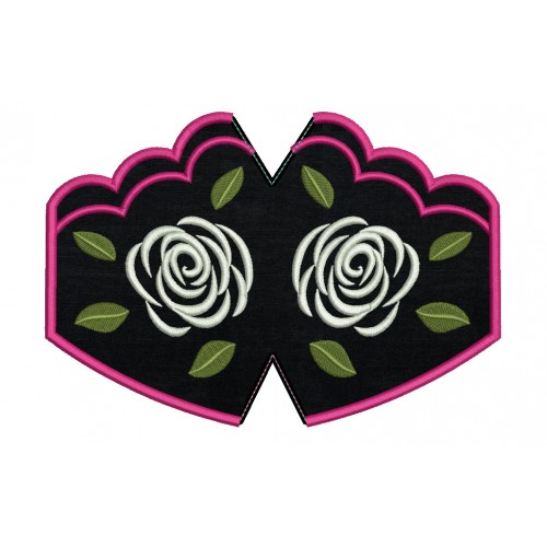 Face Mask Rose Embroidery Design For kids and adult in the hoop