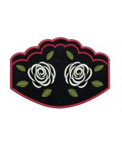 Face Mask Rose v2 Embroidery Design For kids and adult in the hoop