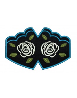 Face Mask Rose v3 Embroidery Design For kids and adult in the hoop