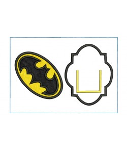 Batman Tooth Pillow ITH embroidery Design 2 Sizes
