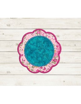 Flower bam coasters applique in the hoop