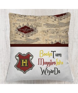 Hogwarts with Books Turn reading pillow embroidery designs 