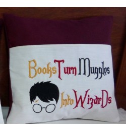 Books turn harry potter embroidery
