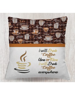 Coffee Cup with i will drink coffee reading pillow