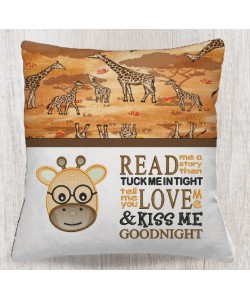 Giraffe Face embroidery read me a story reading pillow embroidery designs