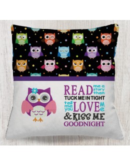 Owl Rose Read me a story Reading Pillow