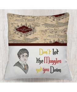 Harry border with don't let reading pillow embroidery designs