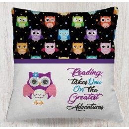Owl Rose Reading takes you Reading Pillow