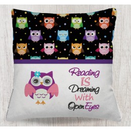 Owl Rose Reading is dreaming Reading Pillow