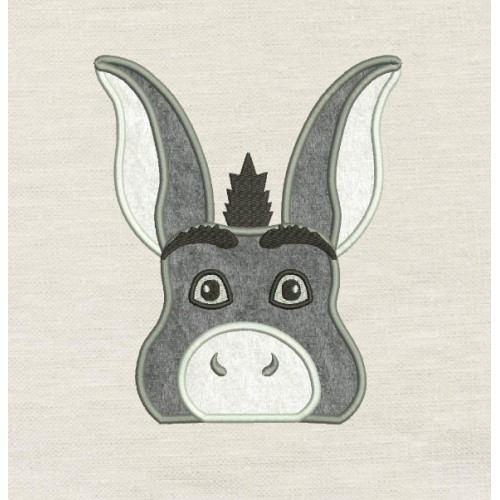 Donkey applique embroidery design