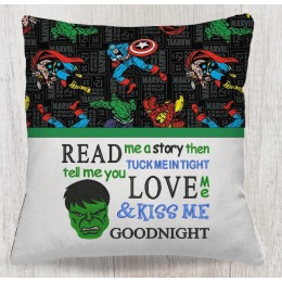 Hulk Read me story embroidery design