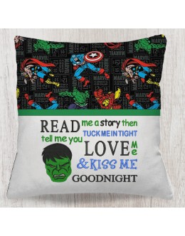 Hulk Read me story embroidery design