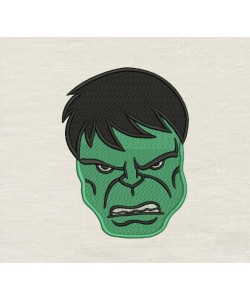 Hulk Face embroidery
