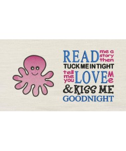 Octopus embroidery with read me a story