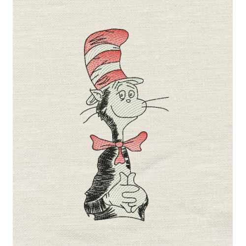 The cat in the hat Embroidery Design