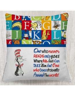 The cat in the hat One who never reads Reading Pillow