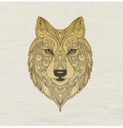 Wolf embroidery design