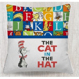 The cat in the hat reading pillow