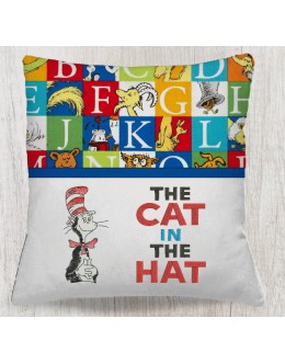 The cat in the hat reading pillow