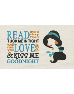 Jasmine with read me a story Reading Pillow