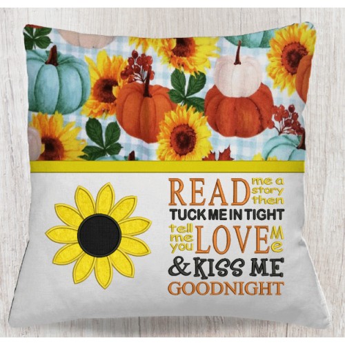 Sunflower with read me a story Reading Pillow