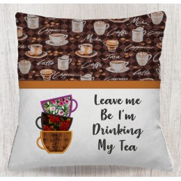 Tea Cups with Leave me reading pillow Tea Cups with Leave me reading pillow