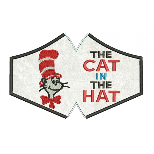 Face mask the cat in the hat For kids and adult in the hoop