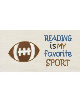 Reading is my favorite sport with Football applique