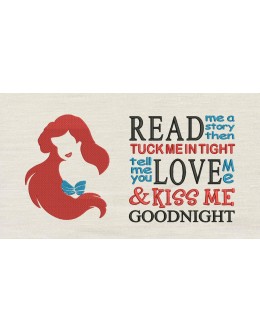 Little Mermaid Embroidery with read me a story