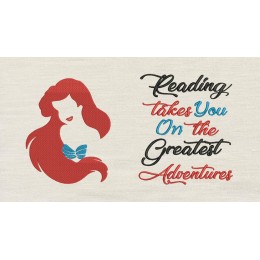 Little Mermaid Embroidery with reading takes you